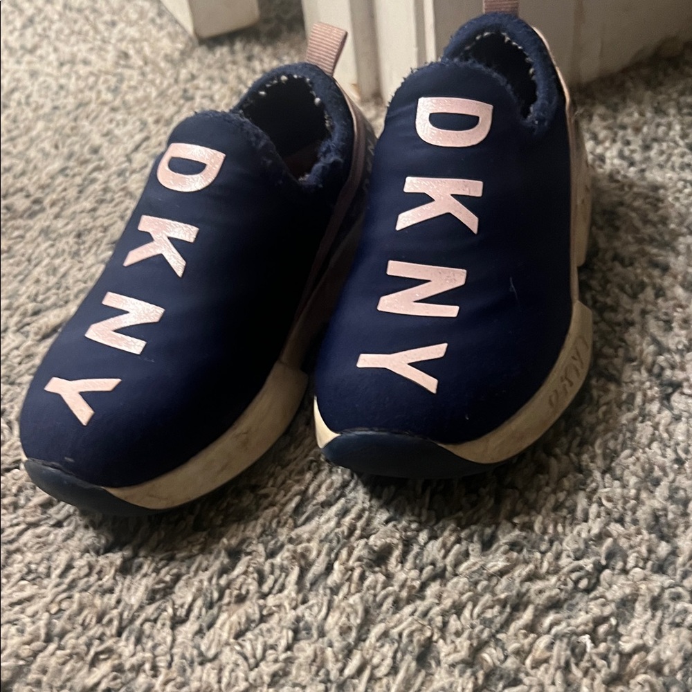 DKNY Kids Navy and Pink Sneakers
